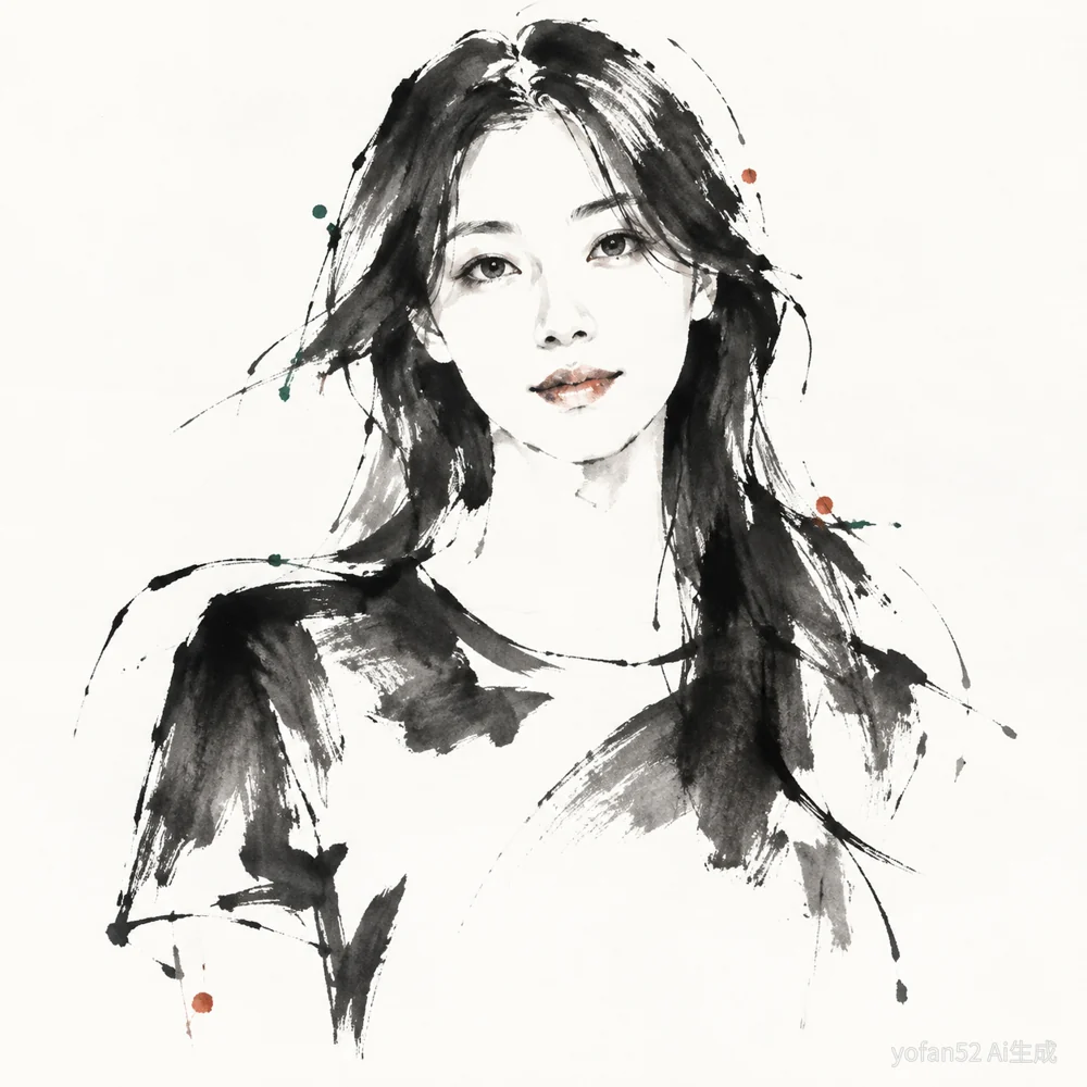 AI 人物转水墨：风格演示，不是真人相似度验证照片转水墨画网站生成结果